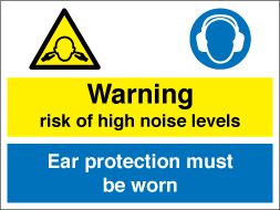 High noise level warning sign